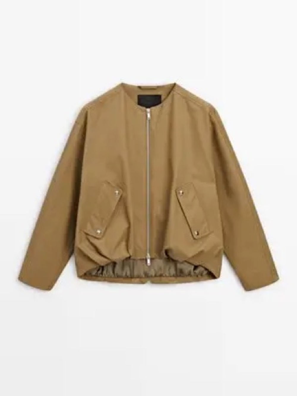 Massimo Dutti Tan Bomber Jacket